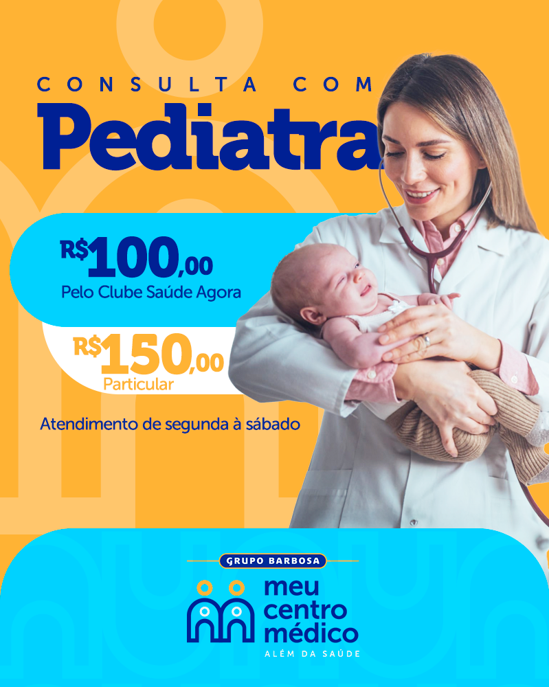 Consulta Pediatra a partir de R$ 100,00